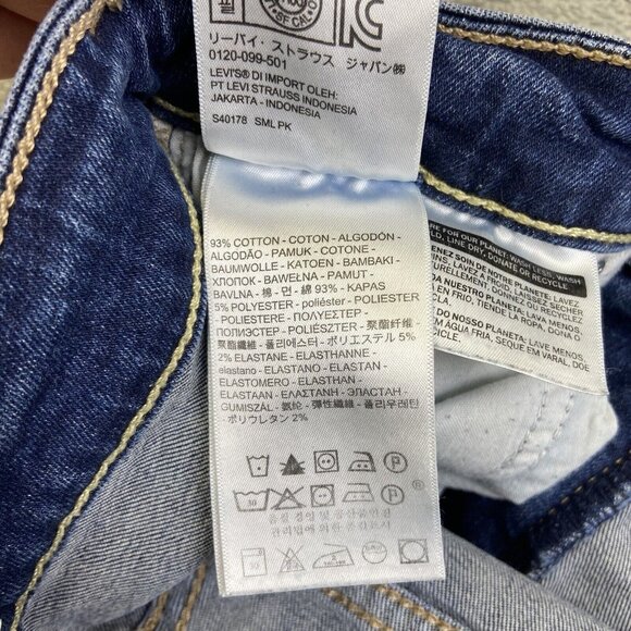 Levis Jeans Size 25 (24x29) Big E 721 High Rise Skinny Stretch Blue Denim - Picture 12 of 14